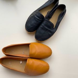 Gap leather espadrilles- one caramel tan pair and one black pair